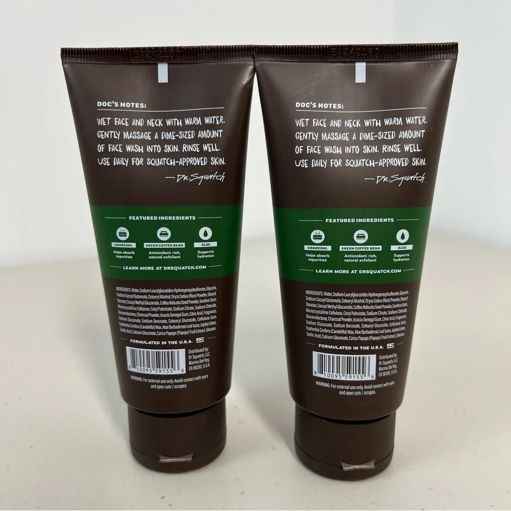 New Sealed Dr. Squatch Pine Tar Face Wash 4.0 oz Lot of 2